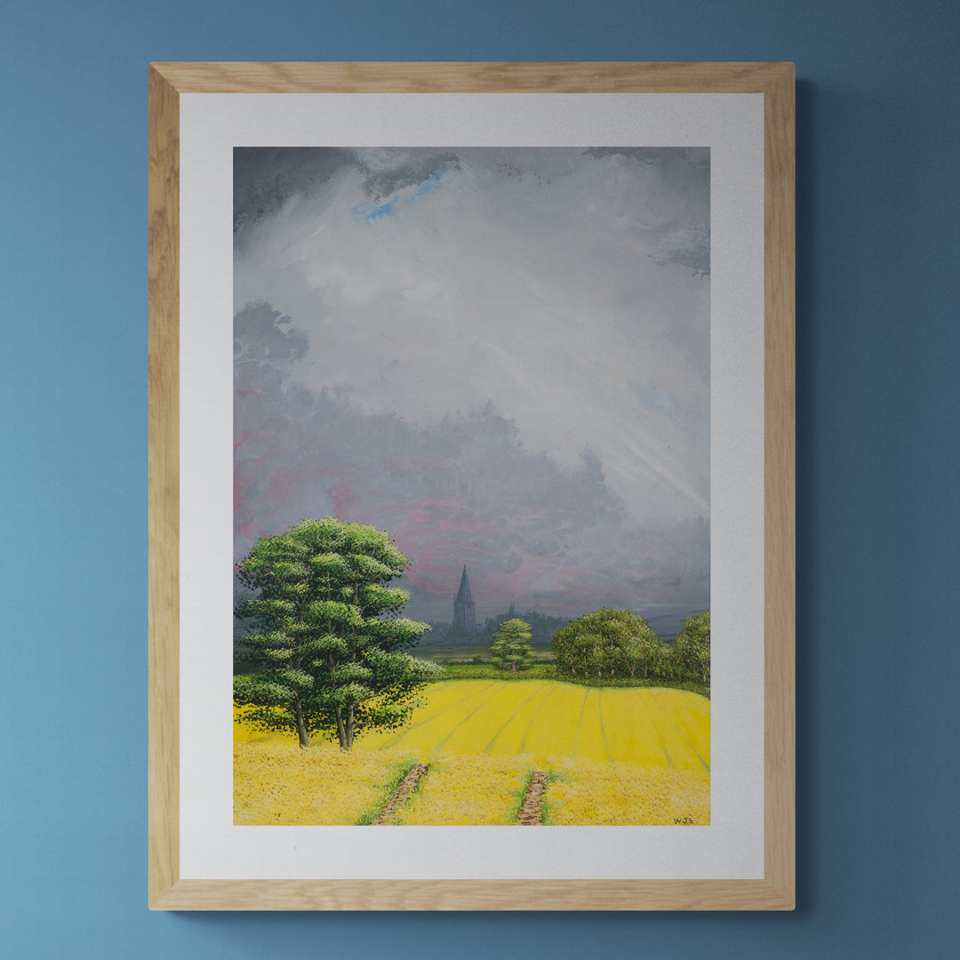 "Sunshine fields under a troubled sky" fine art print