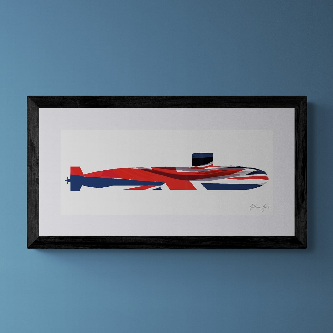 Swiftsure Class Submarine Union Flag Print