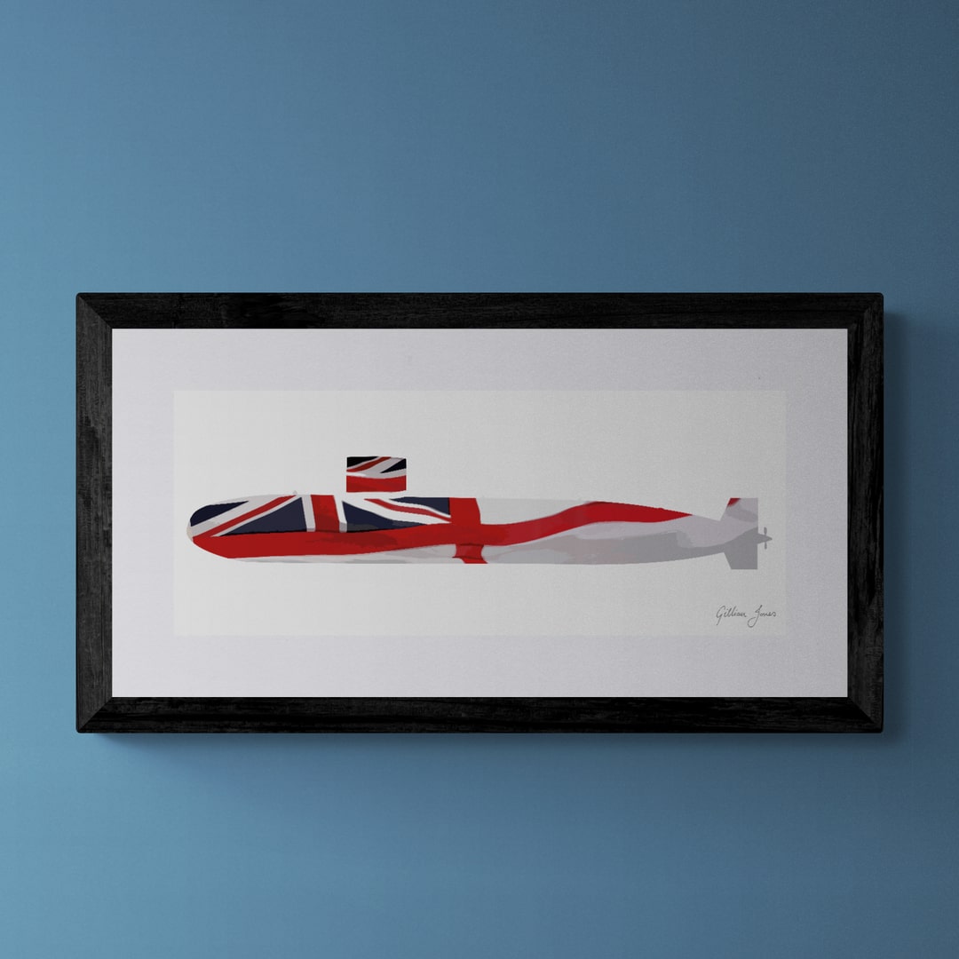 Swiftsure Class Submarine White Ensign Print