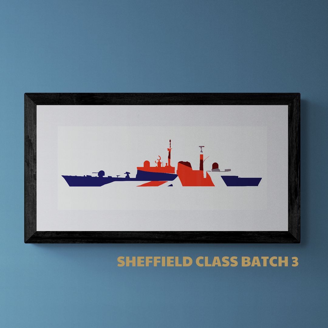 Sheffield Class Type 42 Destroyer Union Flag Print