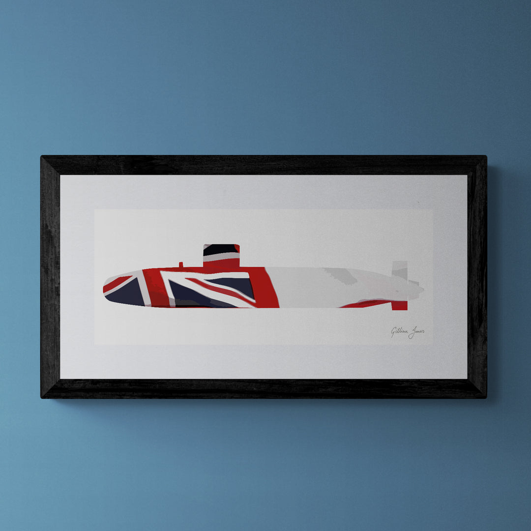 Trafalgar Class Submarine White Ensign Print