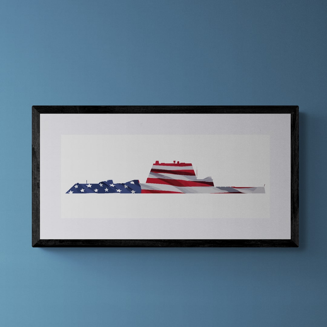 Zumwalt Class US Flag Print