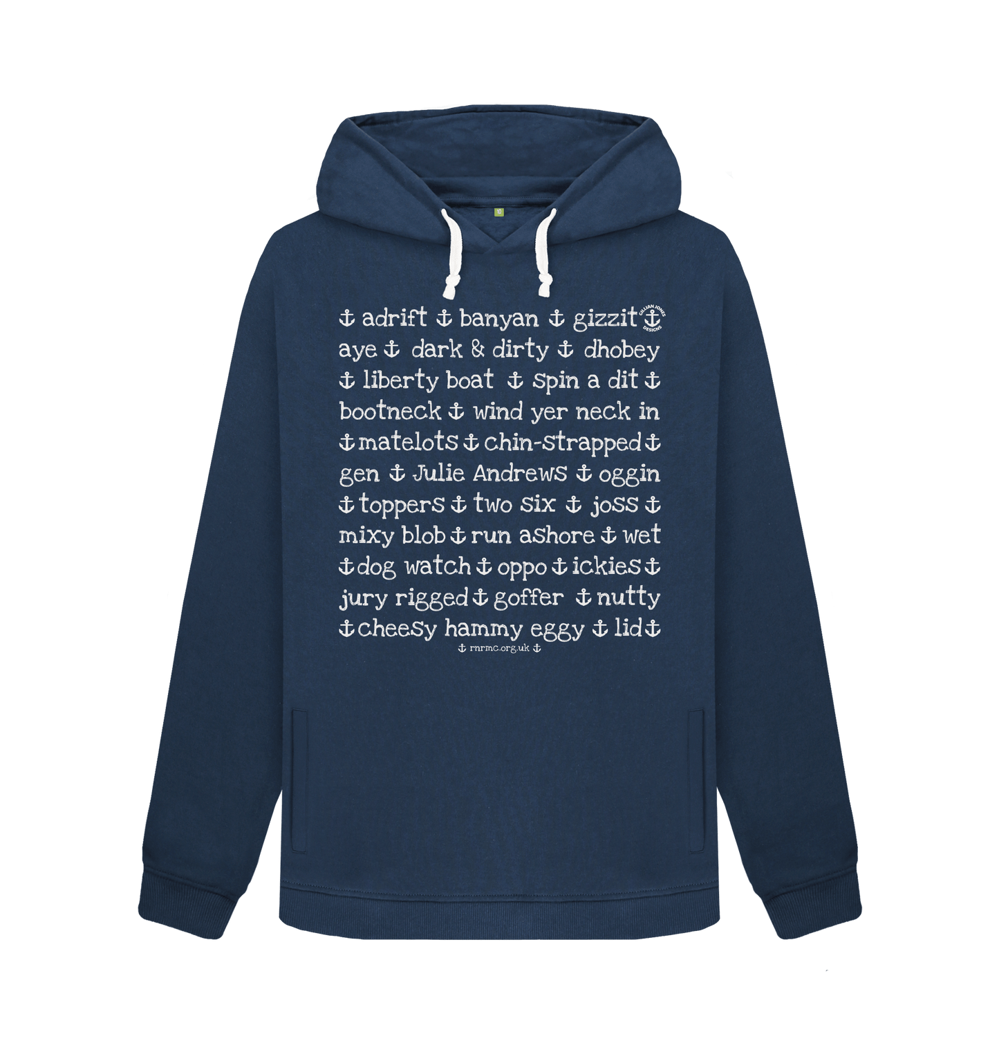 Navy Blue Printed Sweater Front