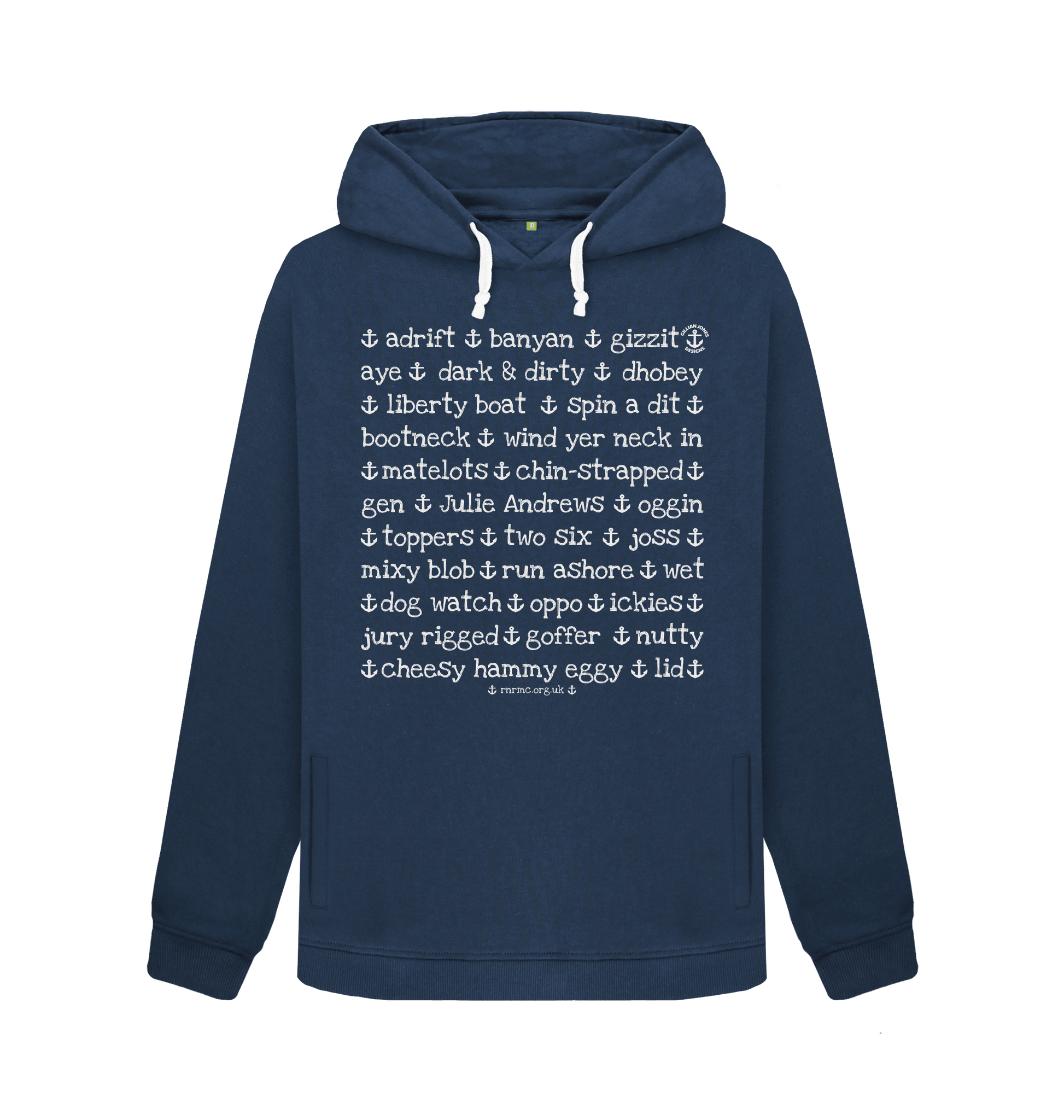Navy Blue Printed Sweater Front