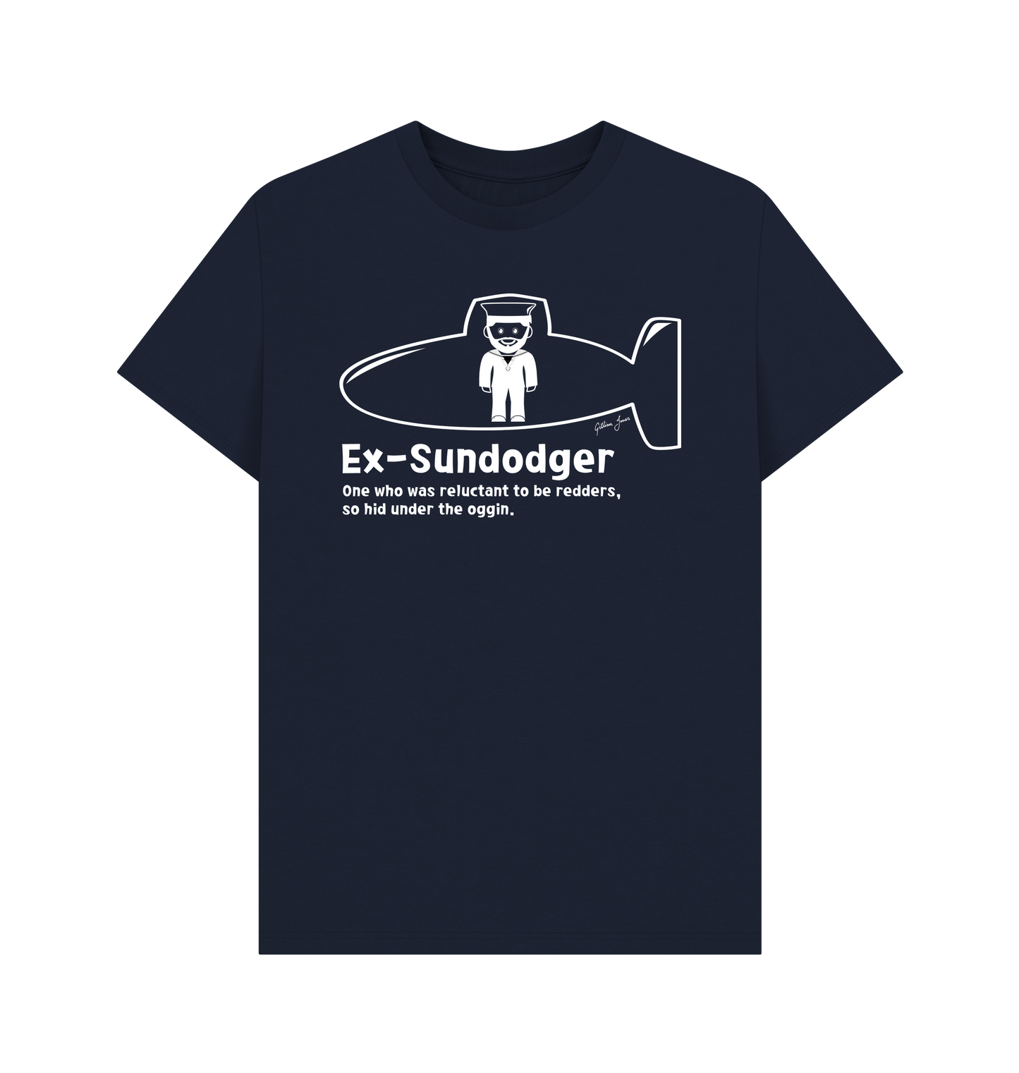 Navy Blue Printed T-shirt Front