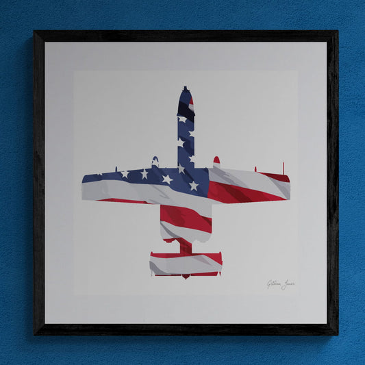 A-10 Thunderbolt II (Warthog) US Flag Print