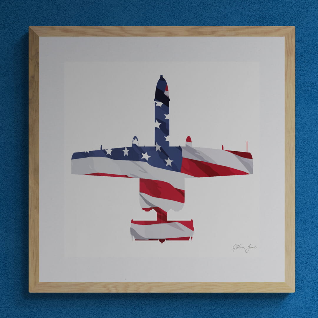 A-10 Thunderbolt II (Warthog) US Flag Print