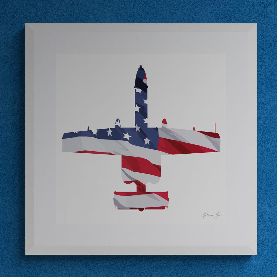 A-10 Thunderbolt II (Warthog) US Flag Print