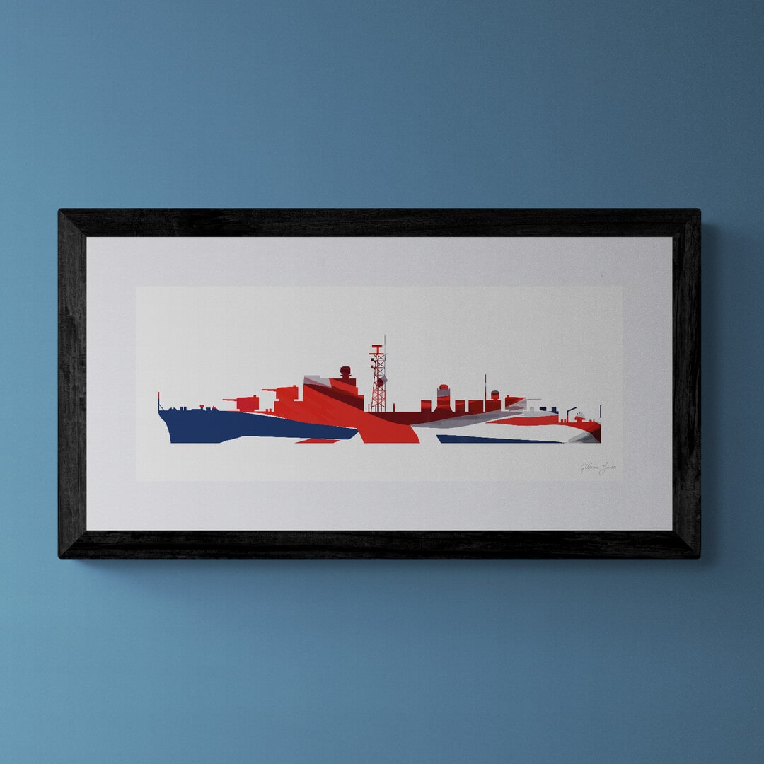 Daring Class Destroyer (commissioned in 1950s) Union Flag Print