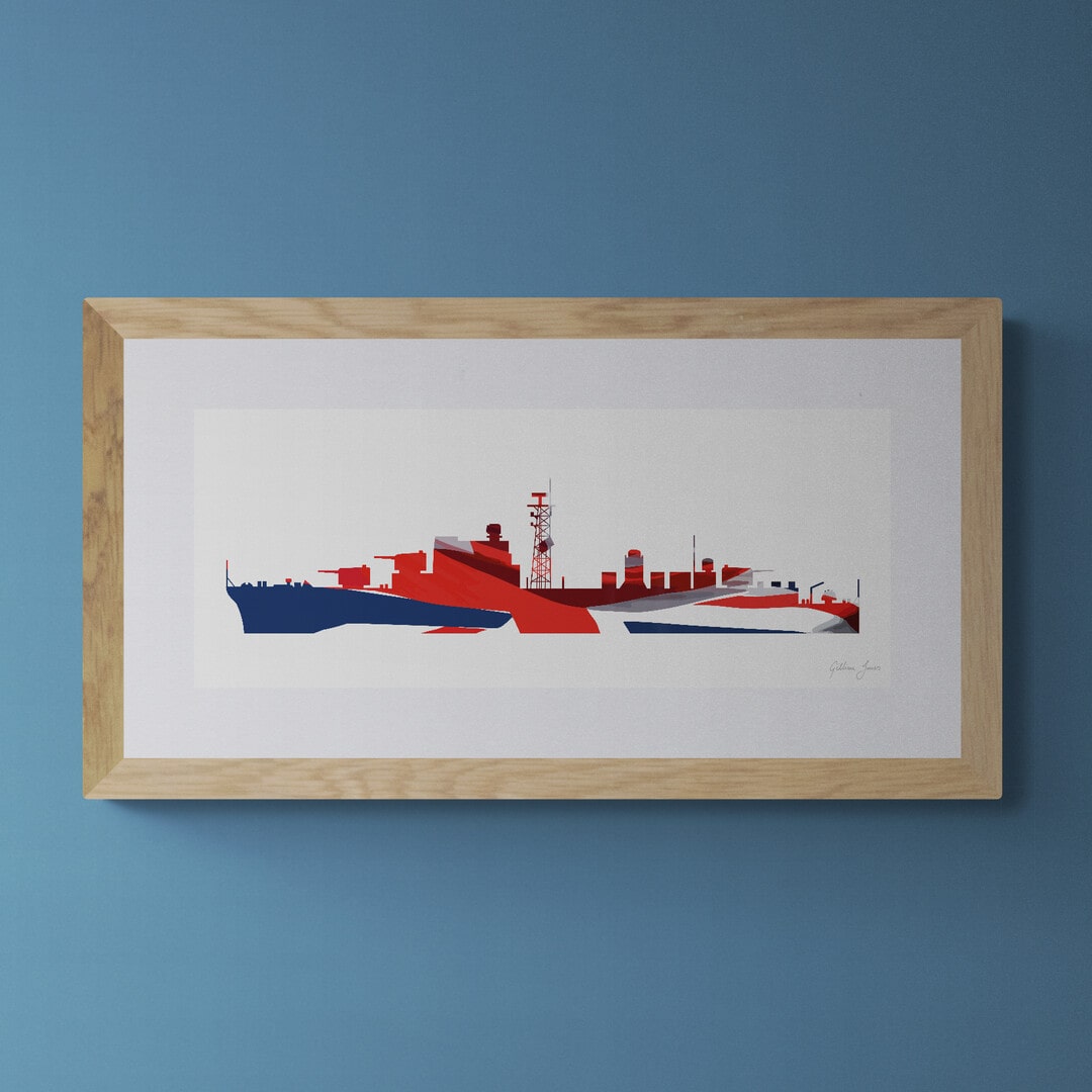 Daring Class Destroyer (commissioned in 1950s) Union Flag Print