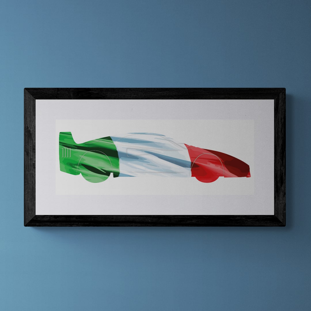 Ferrari F40 Italian Flag Print