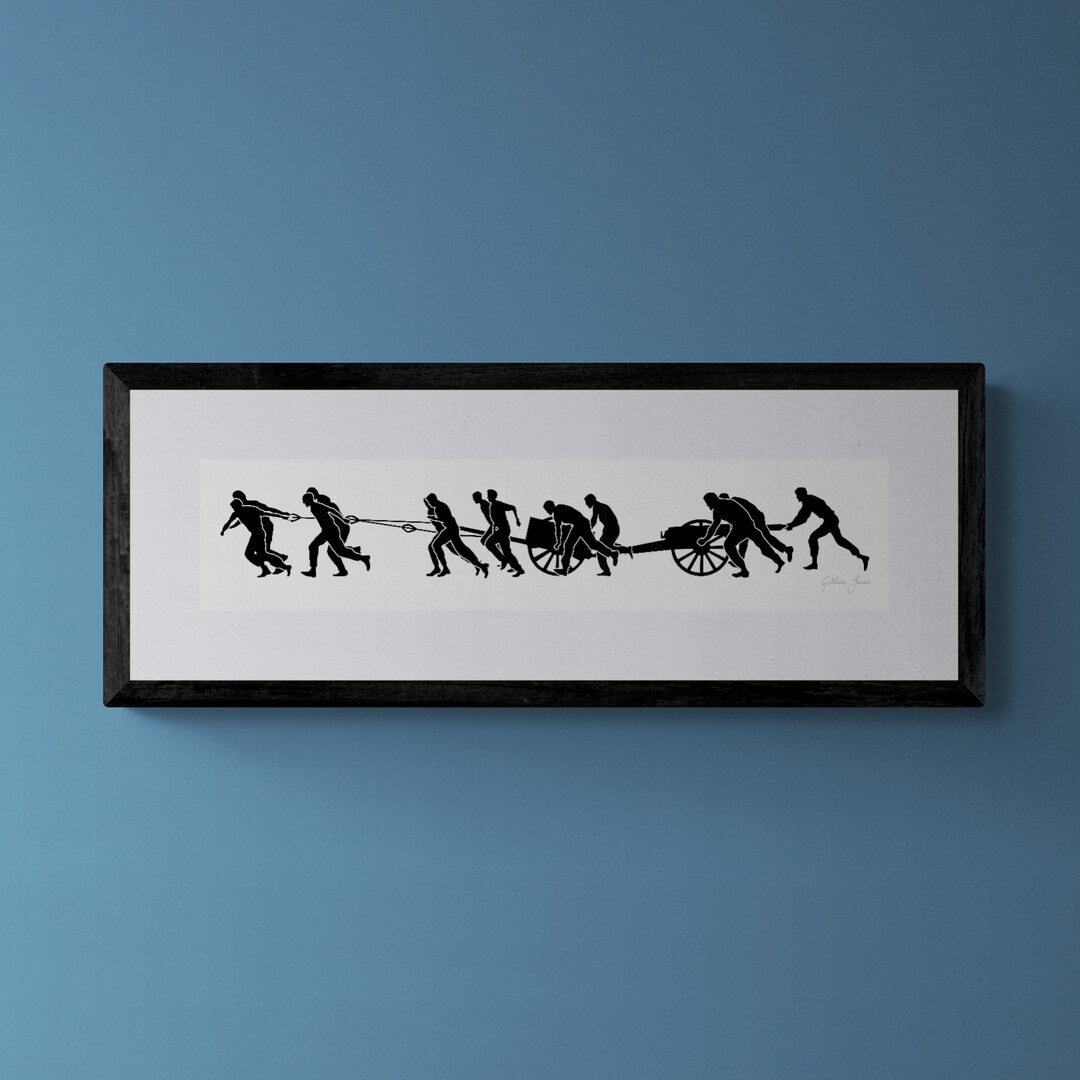 Field Gun Run Silhouette Print