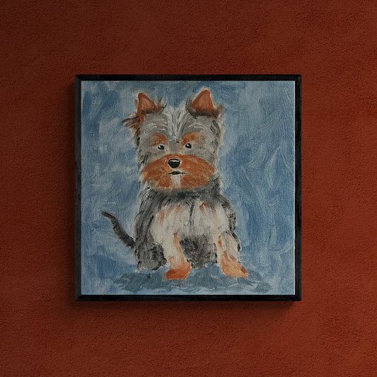 Very Scruffy Dog Oil Painting