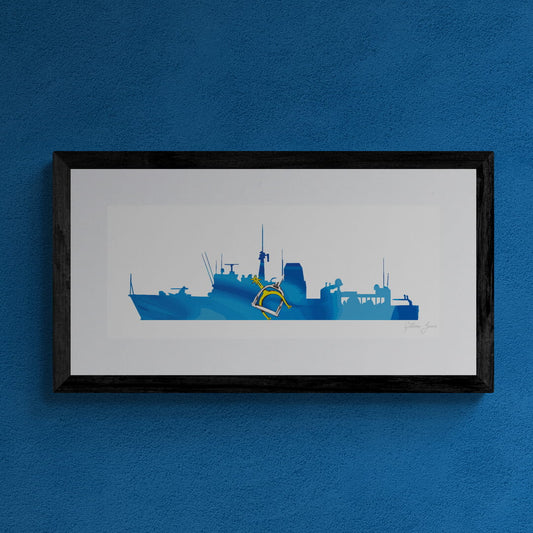 HMS Chiddingfold Silhouette Print
