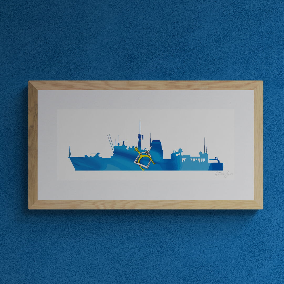 HMS Chiddingfold Silhouette Print