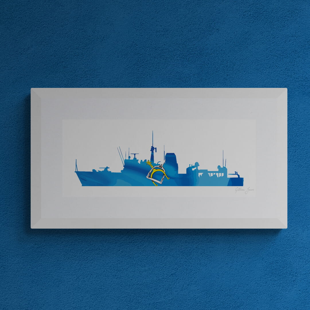 HMS Chiddingfold Silhouette Print