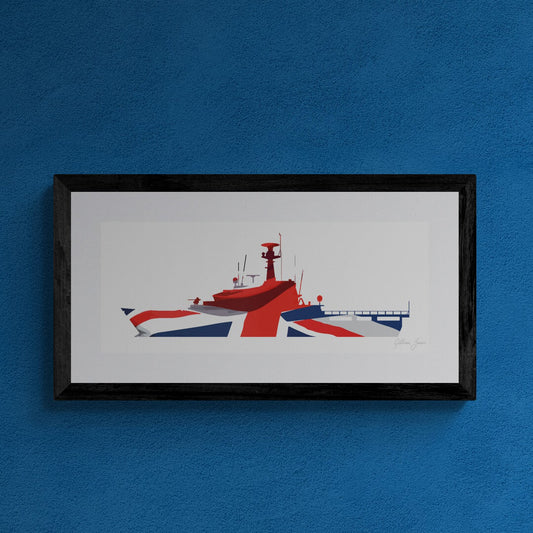 HMS CLYDE River Class Batch 1 OPV Union Flag Print