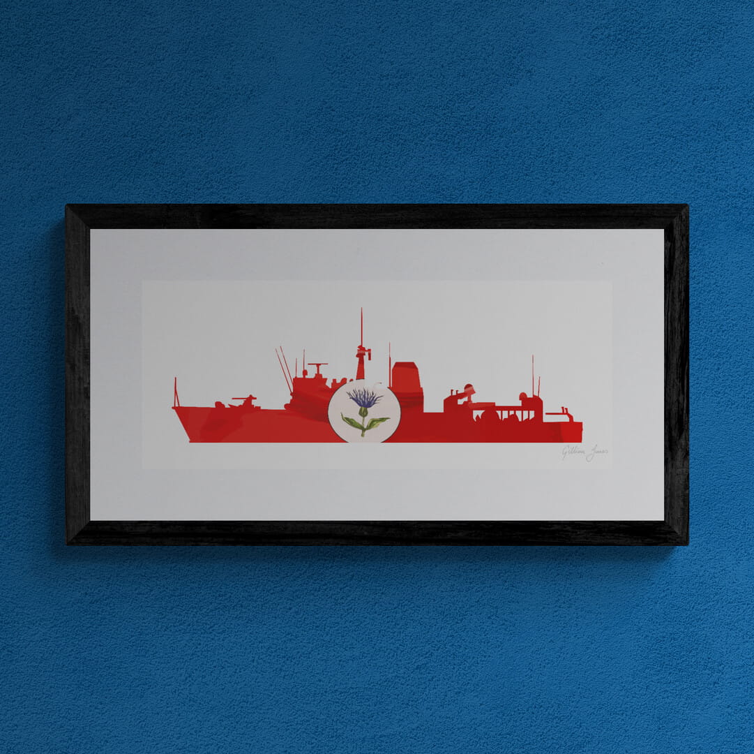 HMS Cattistock Silhouette Print