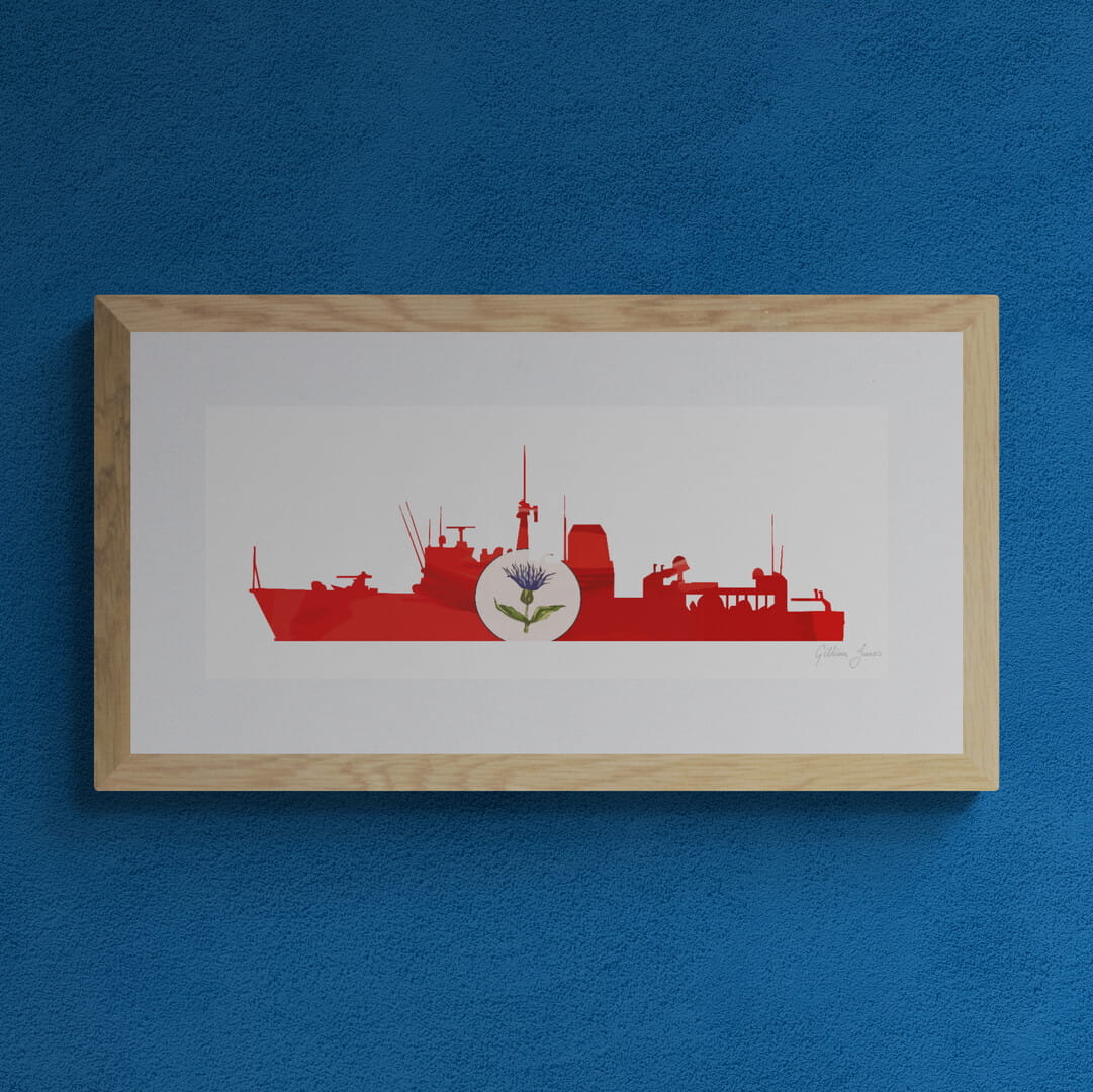 HMS Cattistock Silhouette Print