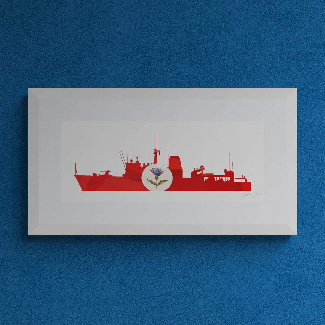 HMS Cattistock Silhouette Print