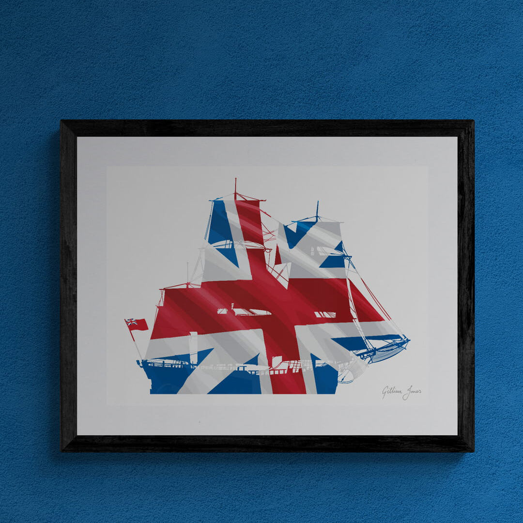 HMS Endeavour Union Flag Print