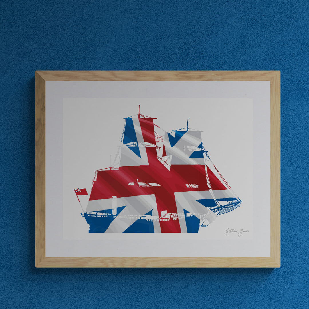 HMS Endeavour Union Flag Print