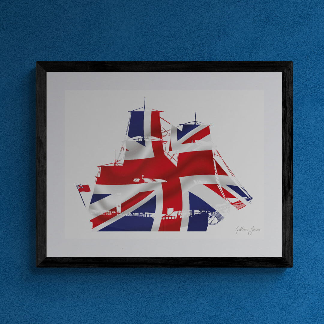 HMS Endeavour Union Flag Print
