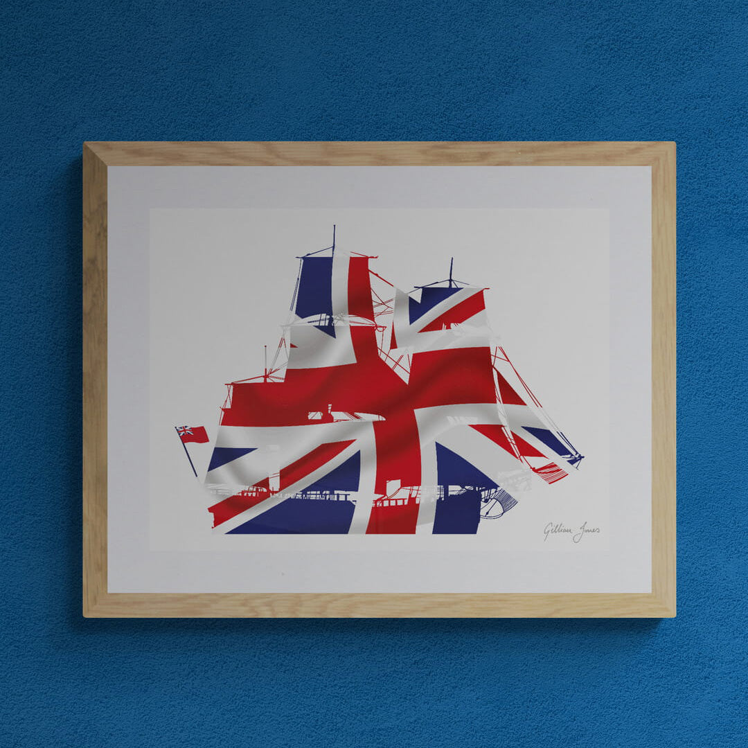 HMS Endeavour Union Flag Print