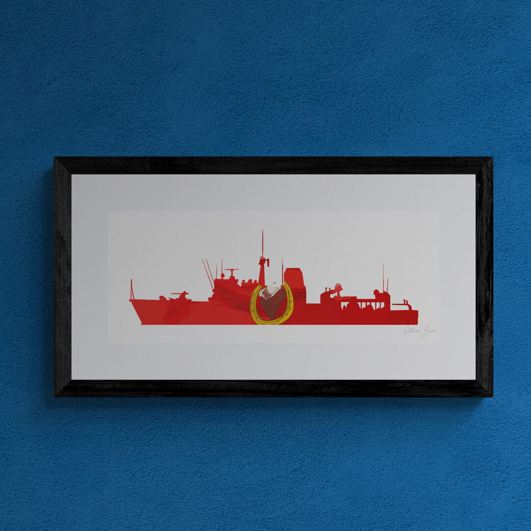 HMS Hurworth Silhouette Print