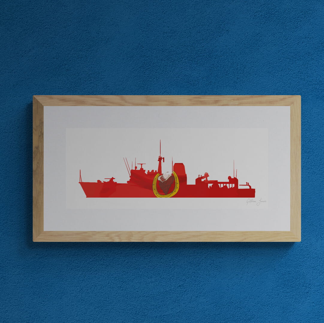 HMS Hurworth Silhouette Print