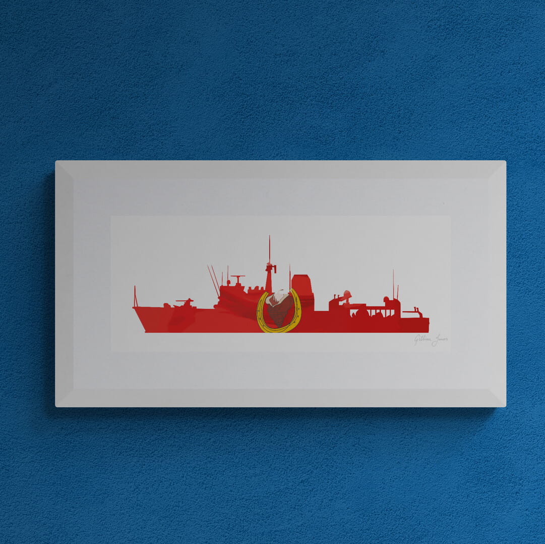 HMS Hurworth Silhouette Print