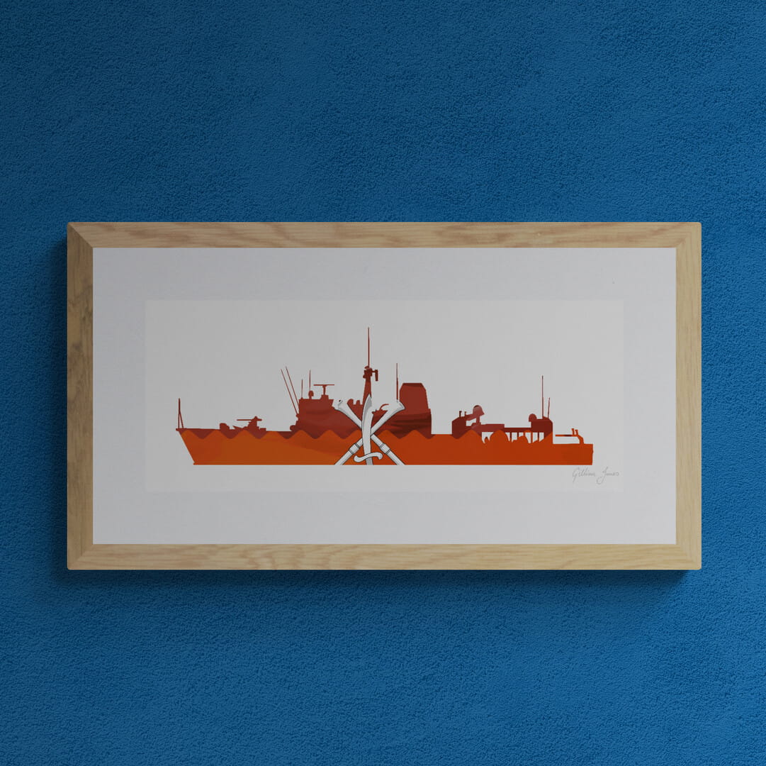 HMS Ledbury Silhouette Print