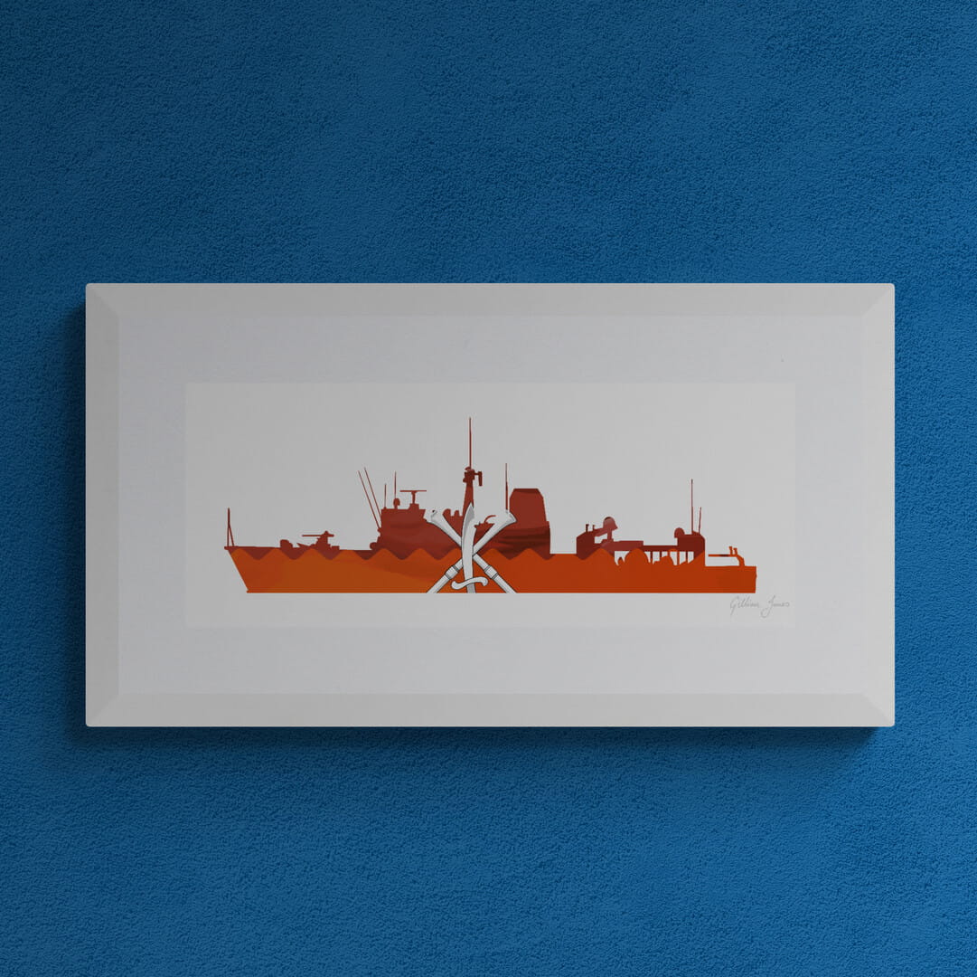 HMS Ledbury Silhouette Print