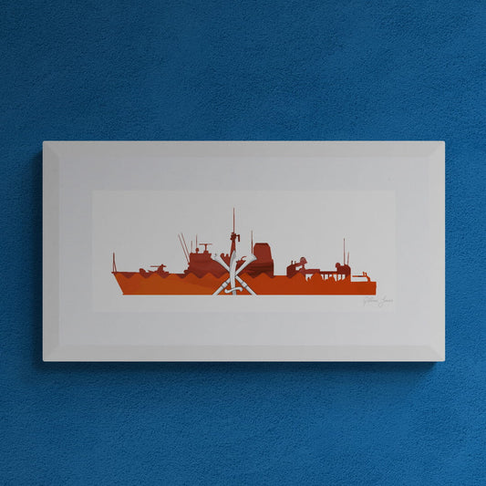 HMS Ledbury Silhouette Print
