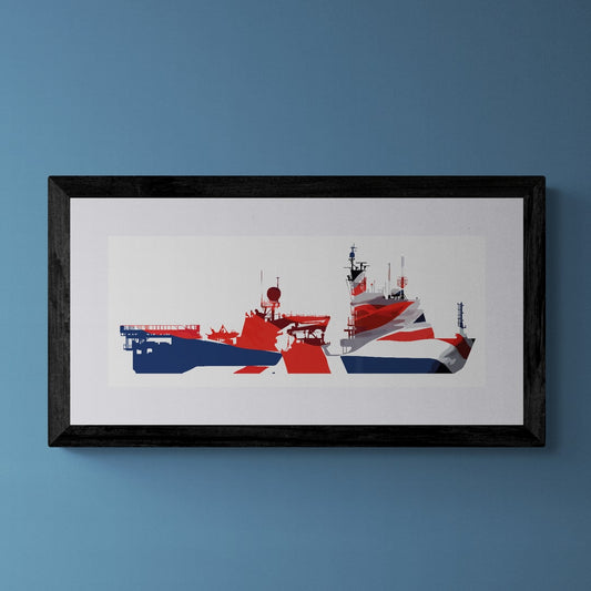 HMS Protector Union Flag Fine Art Print