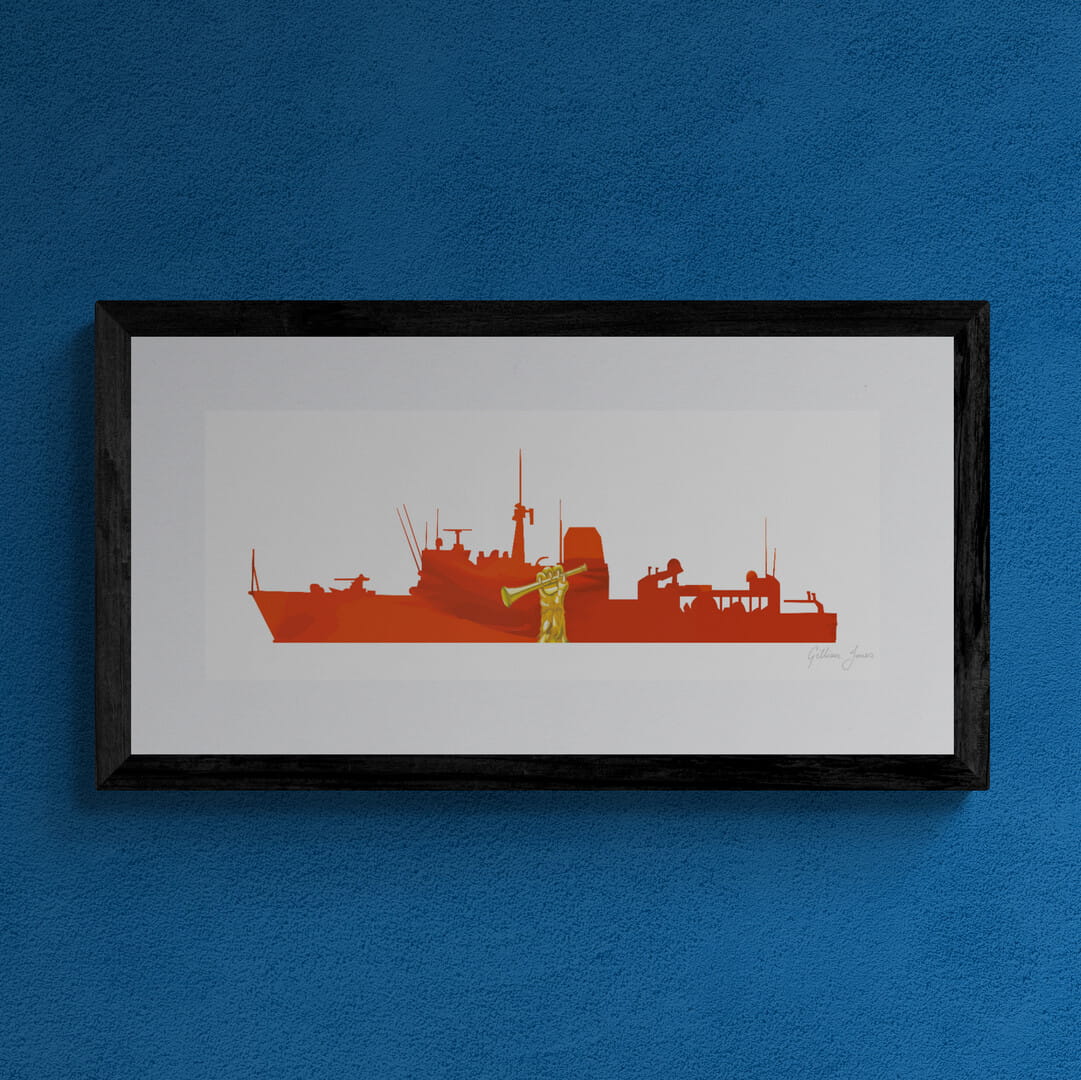 HMS Quorn Silhouette Print