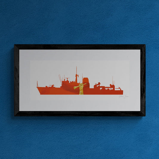 HMS Quorn Silhouette Print