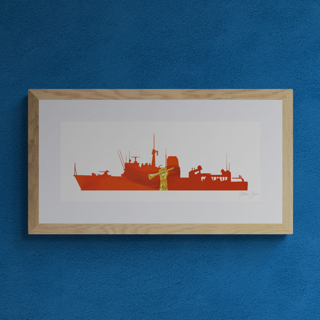 HMS Quorn Silhouette Print