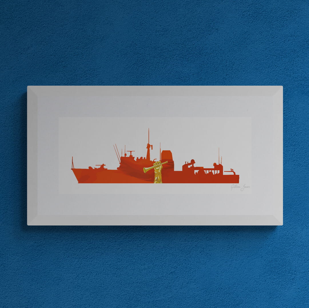 HMS Quorn Silhouette Print