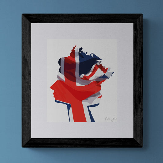 HM Queen Elizabeth II Union Flag Print