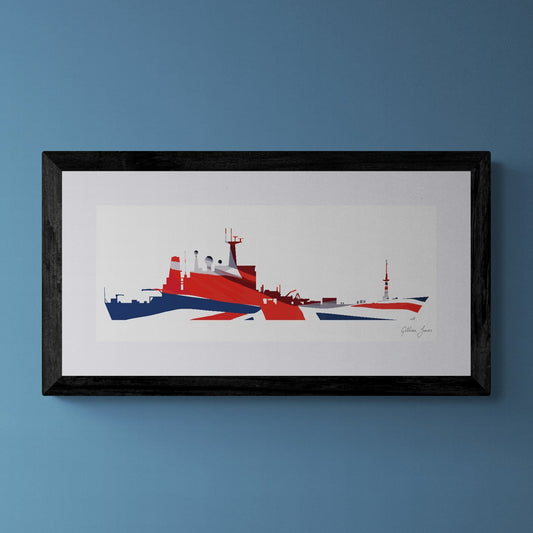 HMS Scott Union Flag Fine Art Print