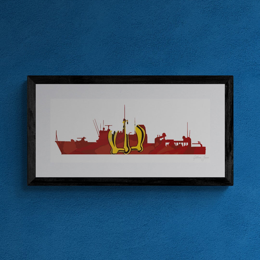 HMS Brocklesby Silhouette Print