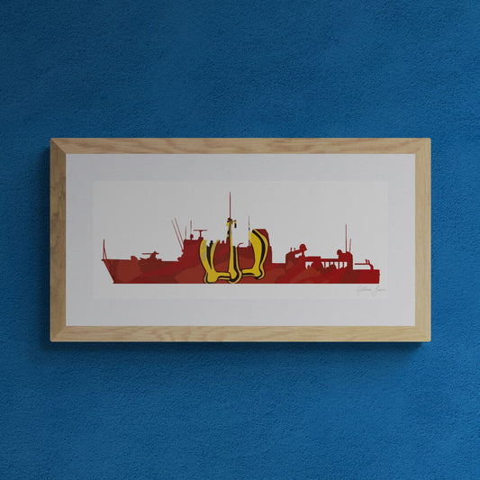 HMS Brocklesby Silhouette Print