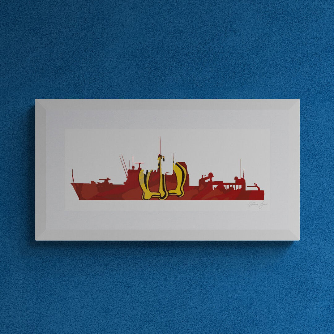 HMS Brocklesby Silhouette Print