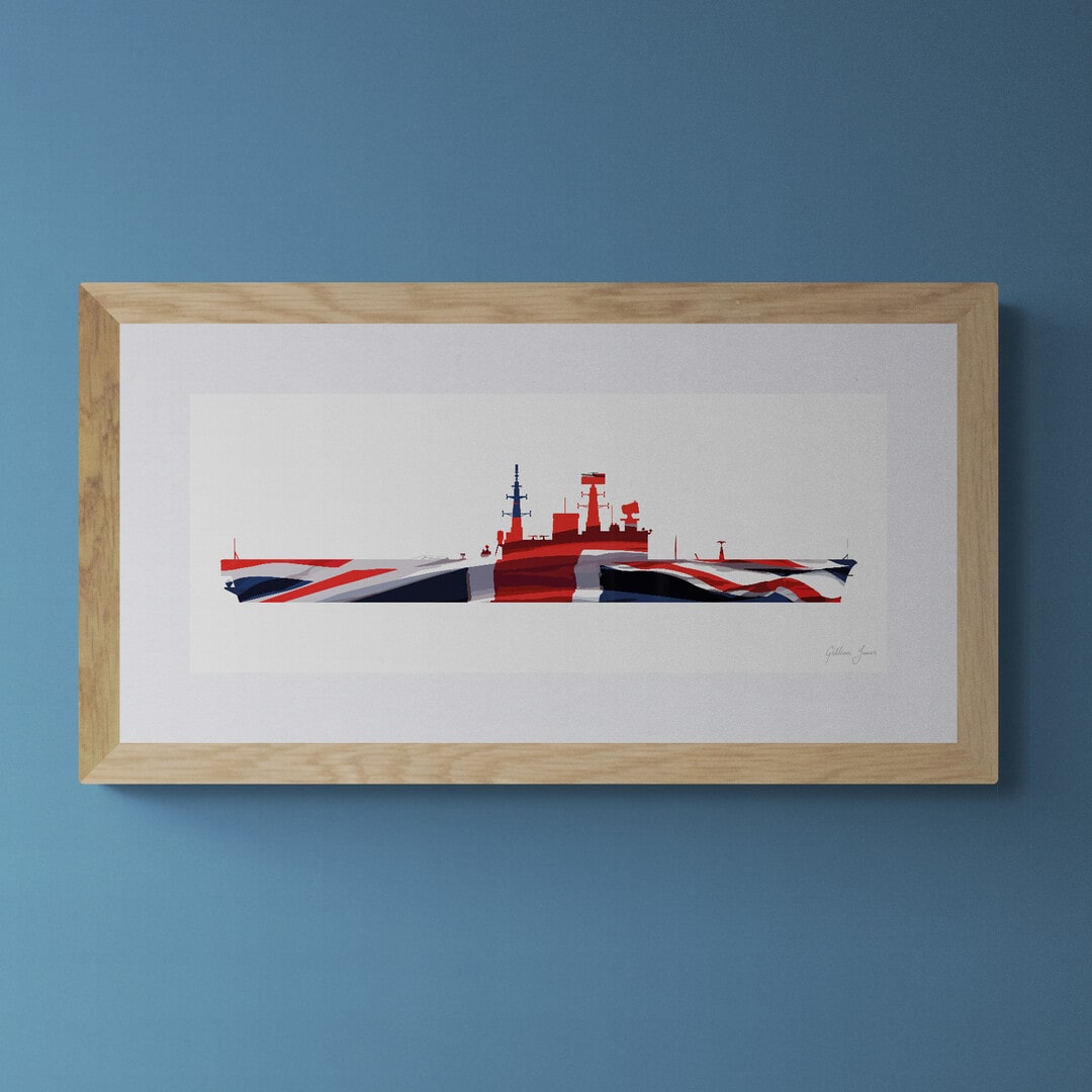 HMS Eagle (R05) Audacious Class Union Flag Print