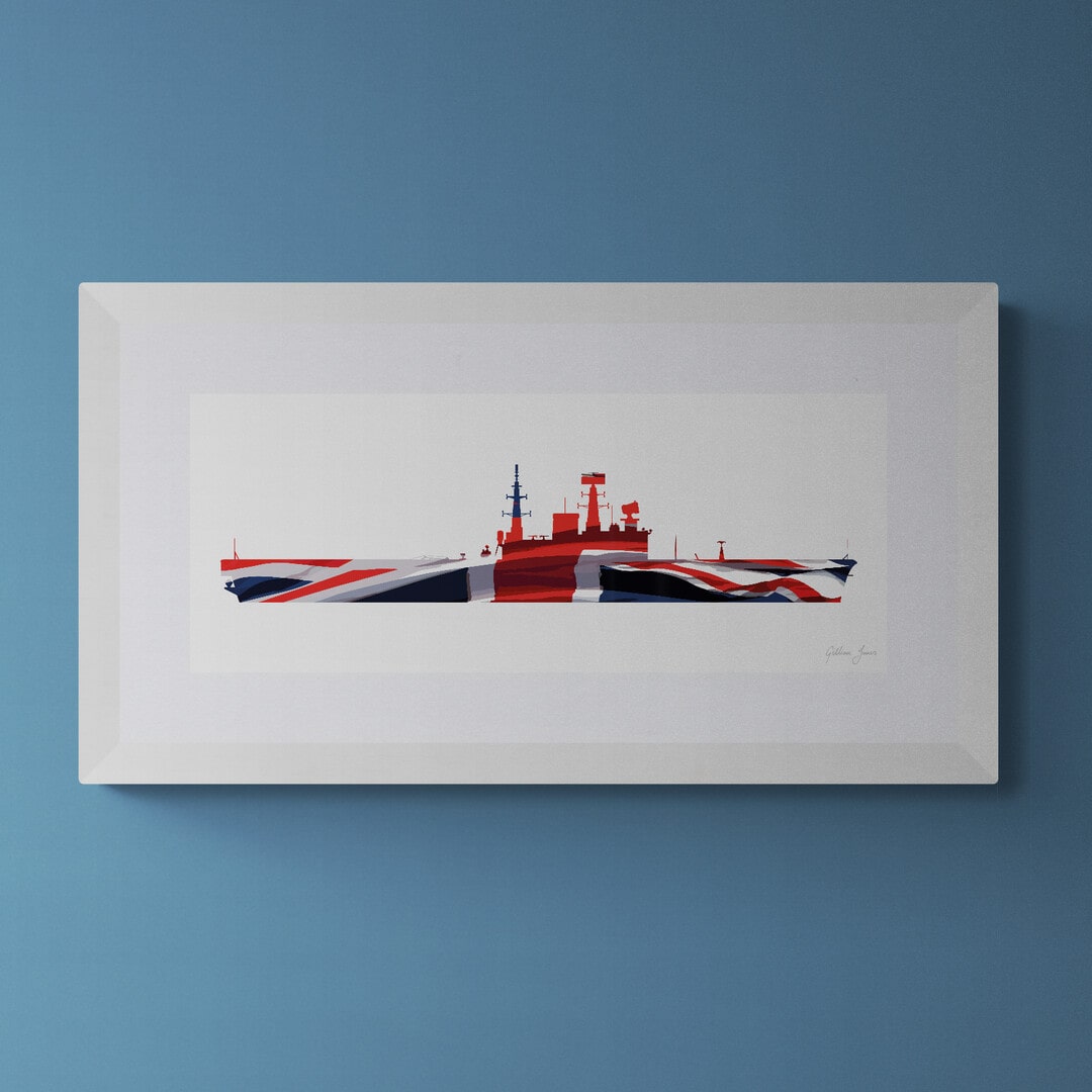 HMS Eagle (R05) Audacious Class Union Flag Print