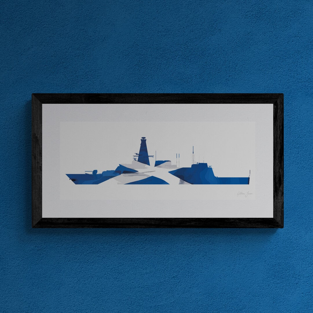HMS Glasgow Type 26 Frigate Saltire Print