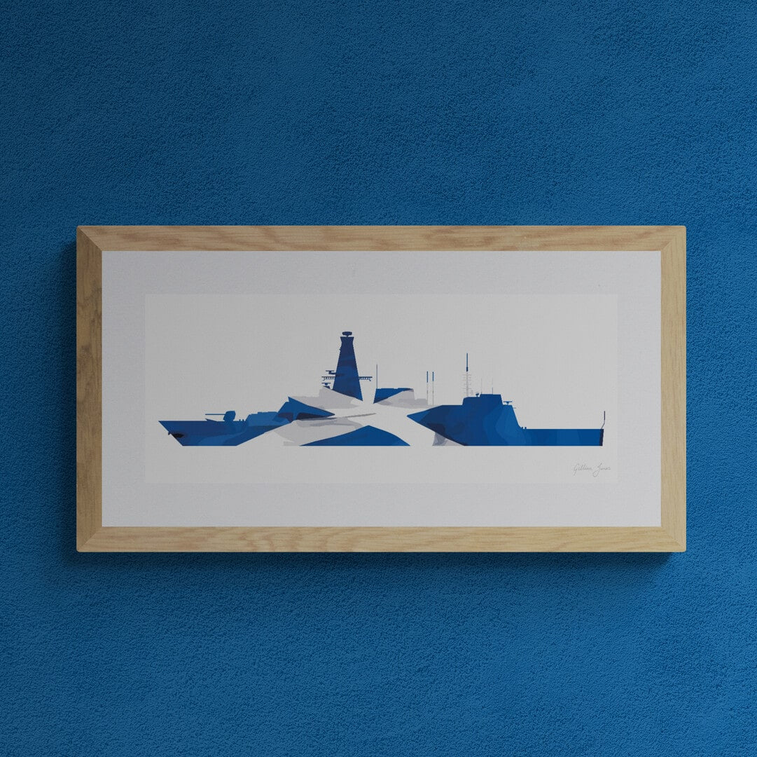 HMS Glasgow Type 26 Frigate Saltire Print