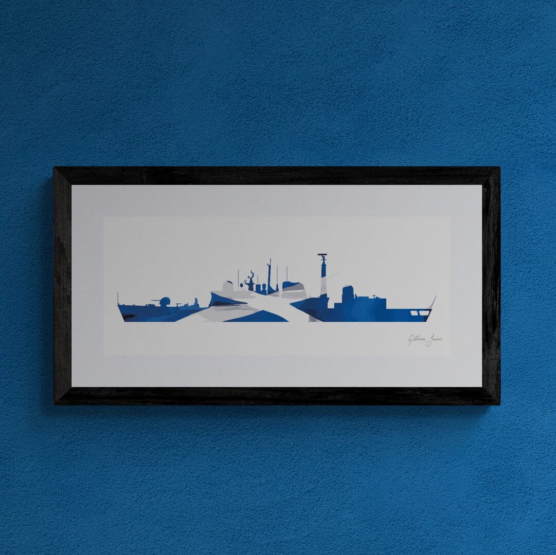 HMS GLASGOW (D88) Type 42 Destroyer Saltire Print