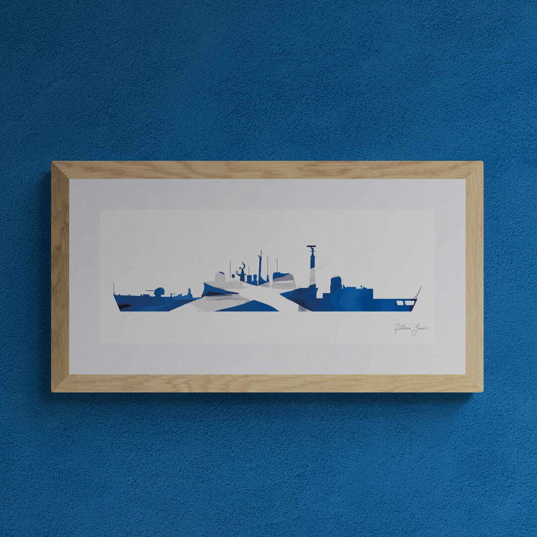 HMS GLASGOW (D88) Type 42 Destroyer Saltire Print